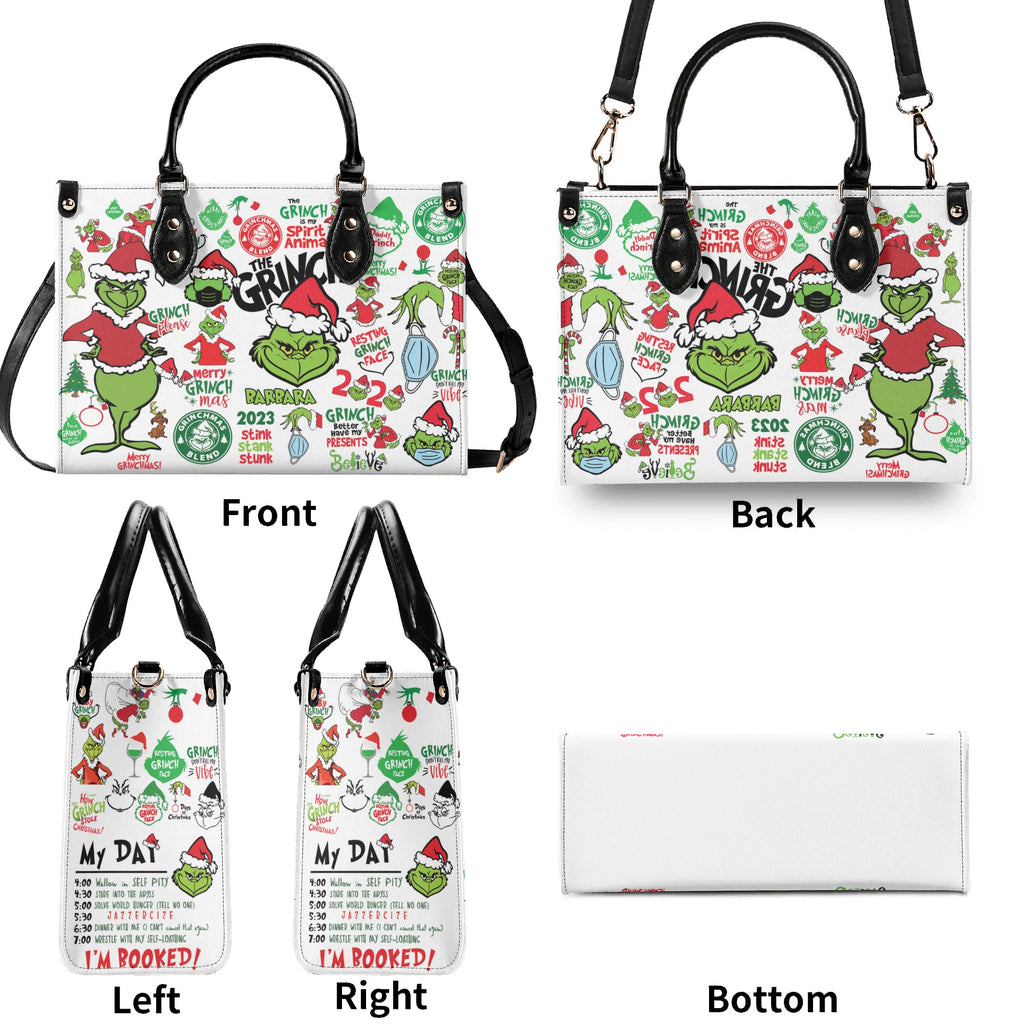 Christmas Cartoon Print Handbag, Festive Holiday Purse, Cute Christmas Tote Bag, Holiday Party Shoulder Bag Gift