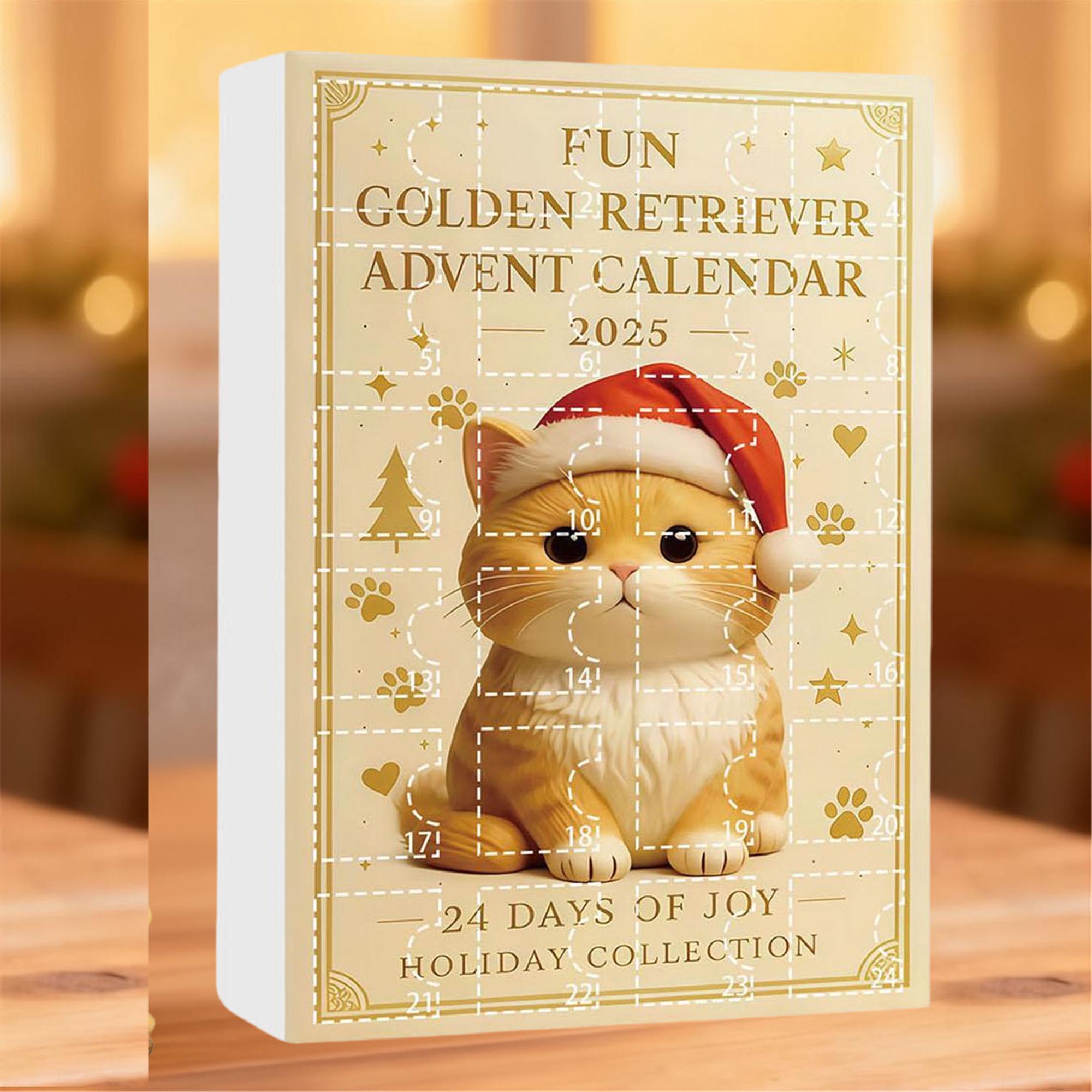 Cute Cat & Puppy Figurine Advent Calendar 2025, 24 Days Kawaii Animal Christmas Surprise Box Gift for Kids & Pet Lovers