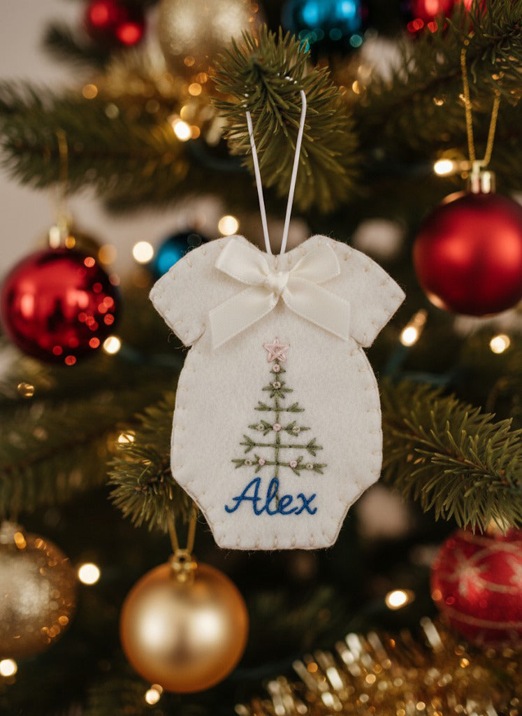 Personalized Baby Ornament, Newborn With Name Ornament, Custom Name Keepsake, Handmade Ornament, Baby Shower Gift