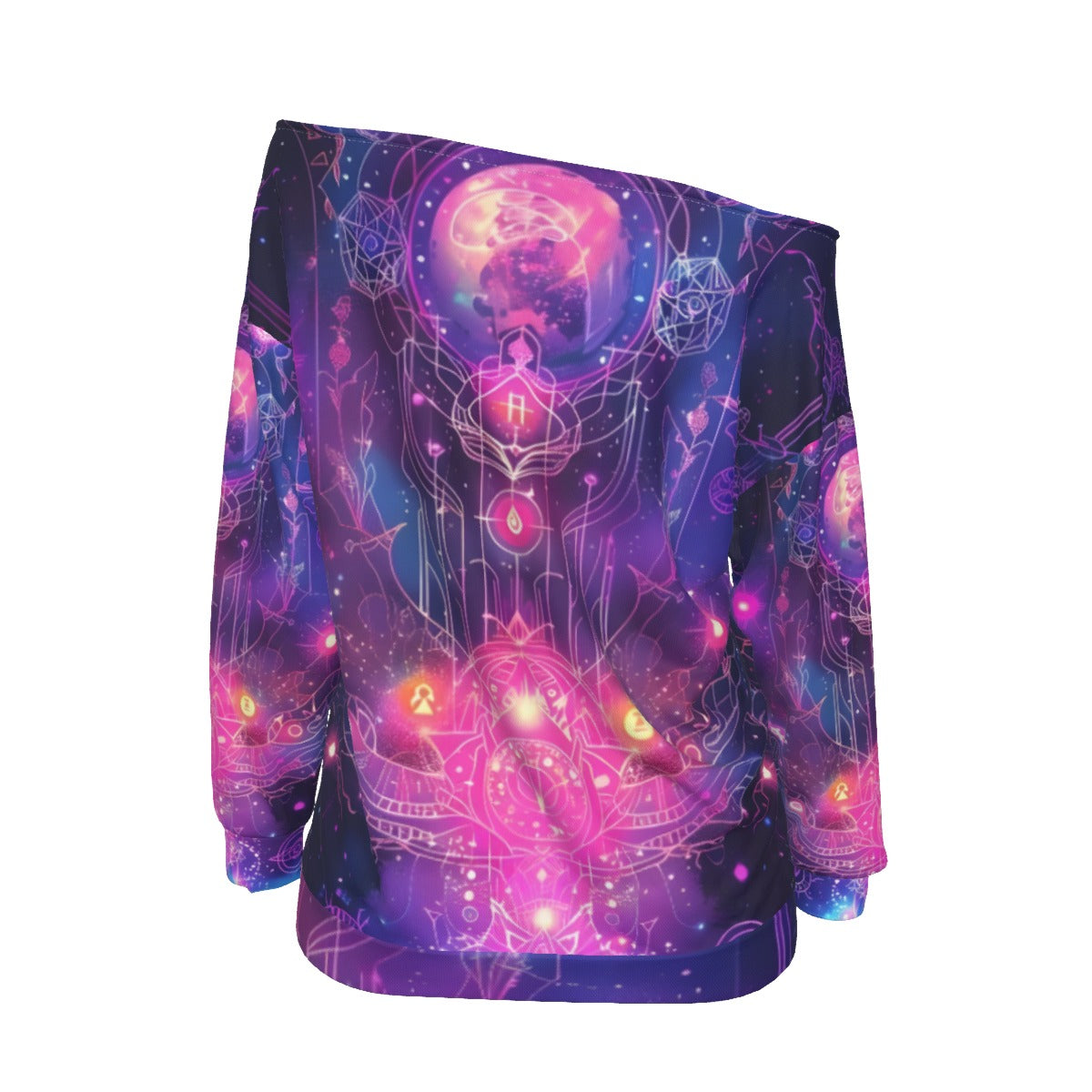 Cosmic Mysticism Off - Shoulder, Celestial Portal Energy Off - Shoulder, Astral Light Symbol Off - Shoulder, Vibrant Metaphysical Galaxy Off - Shoulder, Spiritual Geometry Off - Shoulder