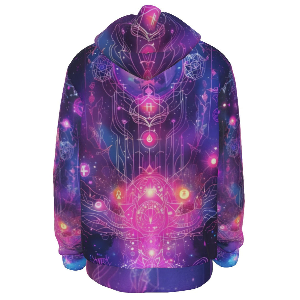 Cosmic Mysticism Hoodie, Celestial Portal Energy Hoodie, Astral Light Symbol Hoodie, Vibrant Metaphysical Galaxy Hoodie, Spiritual Geometry Hoodie