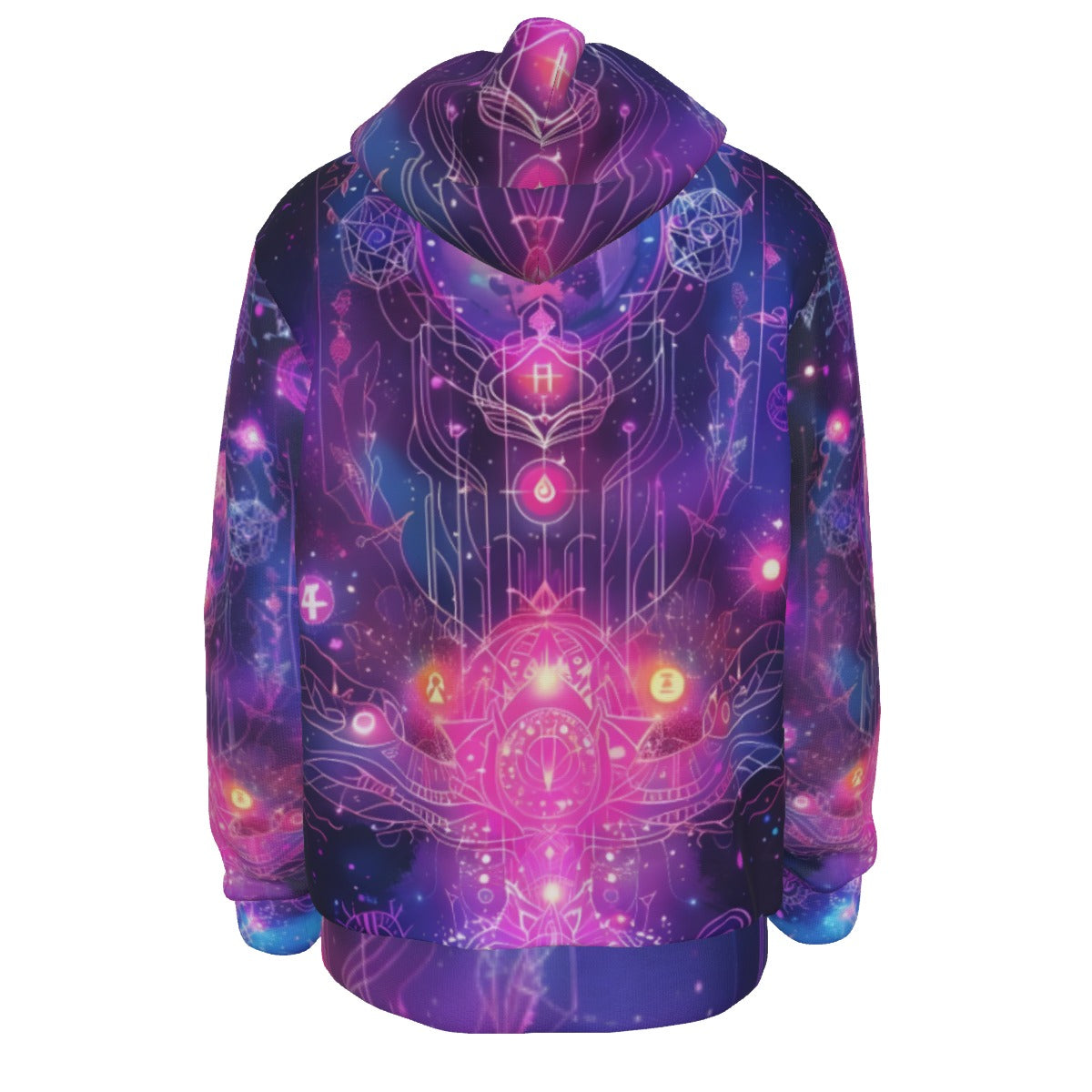 Cosmic Mysticism Hoodie, Celestial Portal Energy Hoodie, Astral Light Symbol Hoodie, Vibrant Metaphysical Galaxy Hoodie, Spiritual Geometry Hoodie