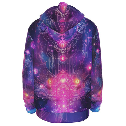 Cosmic Mysticism Hoodie, Celestial Portal Energy Hoodie, Astral Light Symbol Hoodie, Vibrant Metaphysical Galaxy Hoodie, Spiritual Geometry Hoodie