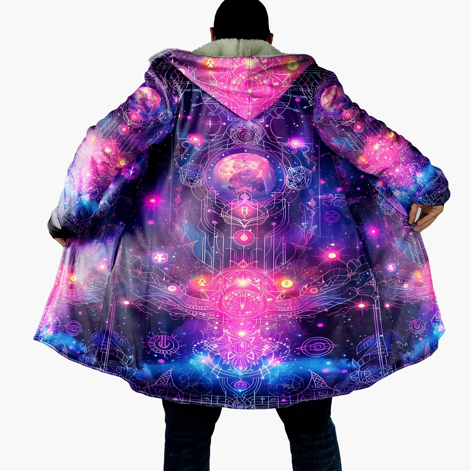 Cosmic Mysticism Cloak, Celestial Portal Energy Cloak, Astral Light Symbol Cloak, Vibrant Metaphysical Galaxy Cloak, Spiritual Geometry Cloak (Copy)