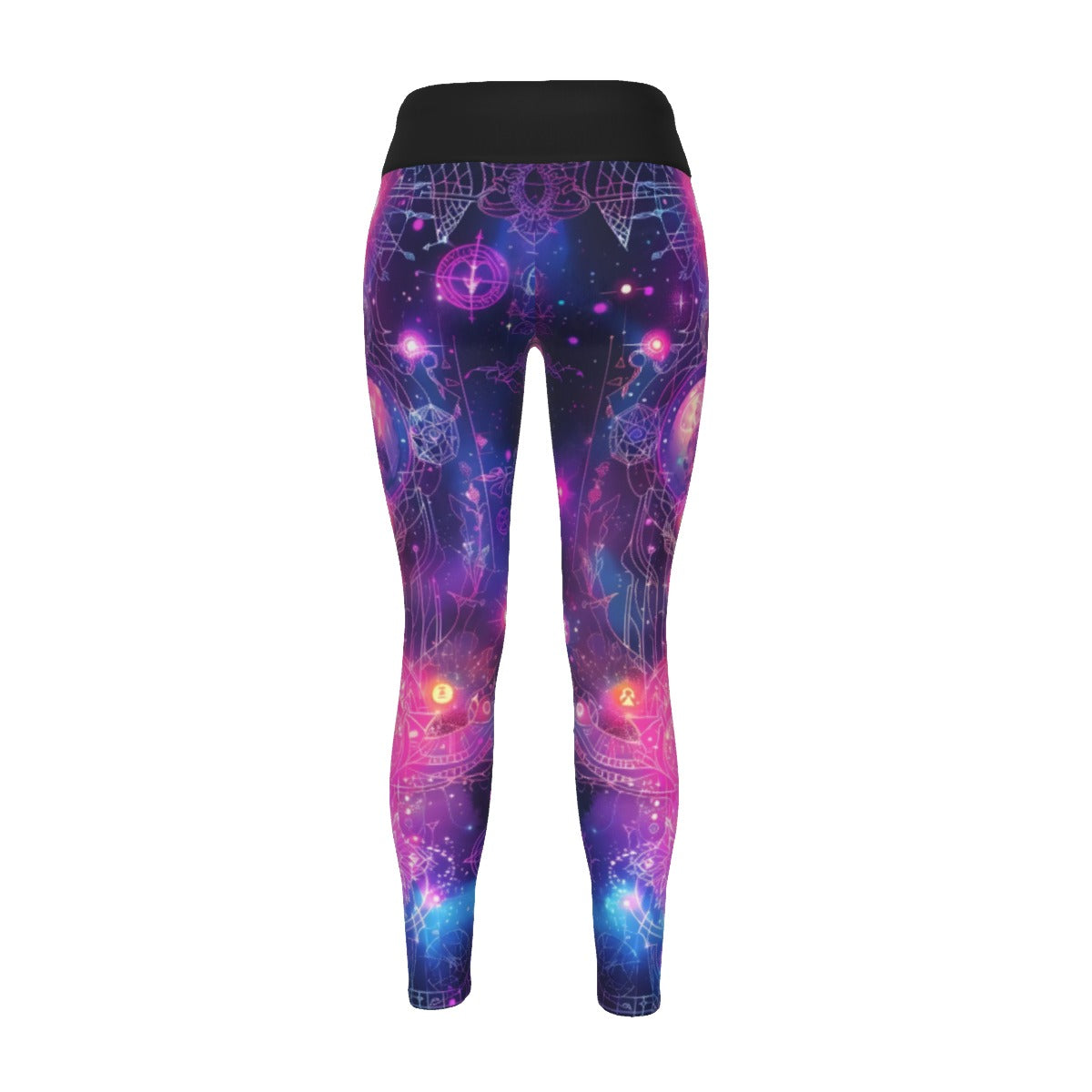 Cosmic Mysticism Leggings, Celestial Portal Energy Leggings, Astral Light Symbol Leggings, Vibrant Metaphysical Galaxy Leggings, Spiritual Geometry Leggings
