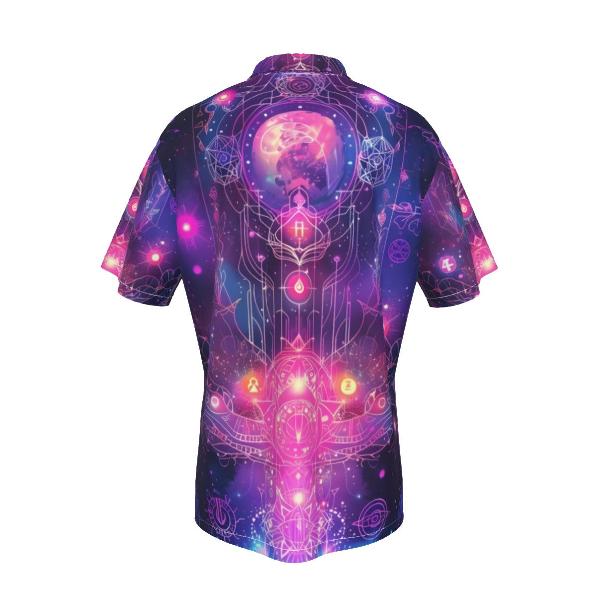 Cosmic Mysticism Hawaiian, Celestial Portal Hawaiian, Astral Light Symbol Hawaiian, Vibrant Metaphysical GalaxyHawaiian, Spiritual Geometry Hawaiian