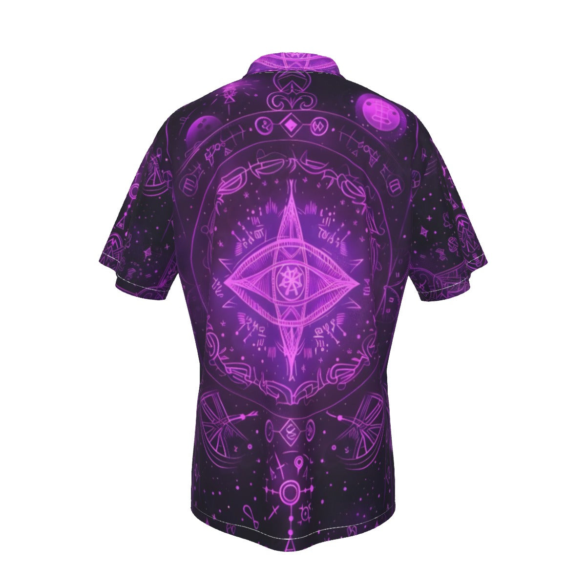 Mystical Fantasy Hawaiian, Arcane Magic Symbol Hawaiian, Witchcore Celestial Light Hawaiian, Vibrant Occult Energy Hawaiian, Esoteric Purple Spell Hawaiian