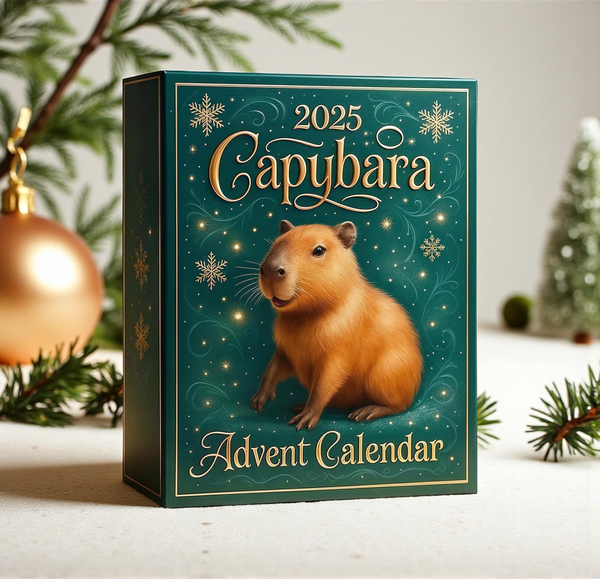 Capybara Advent Calendar 2025, 24 Acrylic Christmas Ornaments, Cute Holiday Countdown Gift, Reusable Xmas Decor