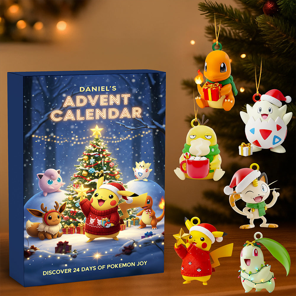 Pikachu Christmas Ornament, Cute Pokémon Holiday Decor, Kids Xmas Tree Decoration, Advent Calendar Gift, Personalized Pokémon Ornament