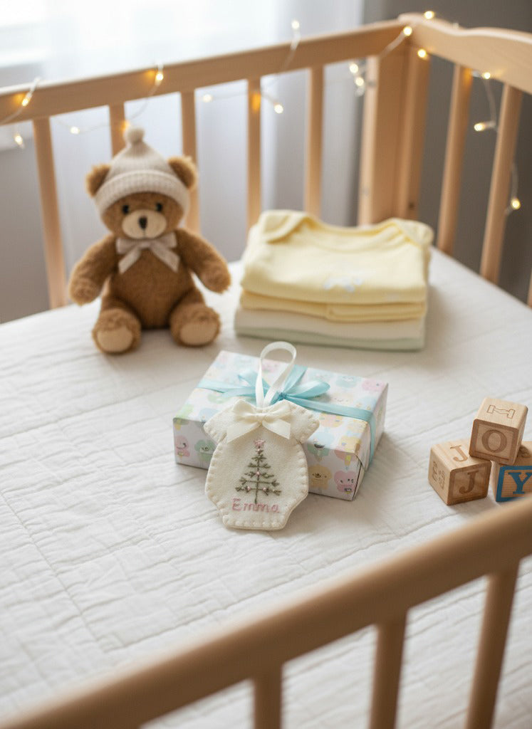 Personalized Baby Ornament, Newborn With Name Ornament, Custom Name Keepsake, Handmade Ornament, Baby Shower Gift