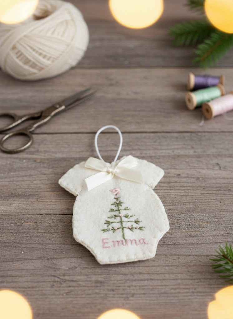 Personalized Baby Ornament, Newborn With Name Ornament, Custom Name Keepsake, Handmade Ornament, Baby Shower Gift