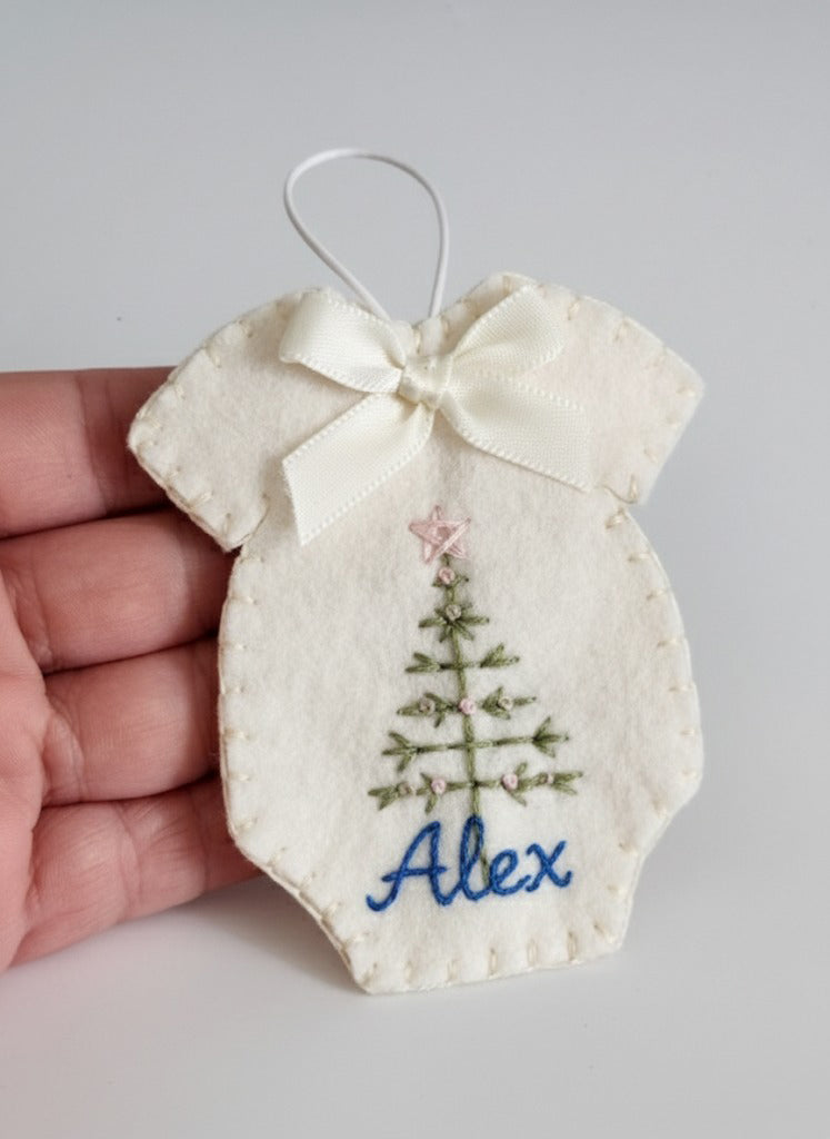 Personalized Baby Ornament, Newborn With Name Ornament, Custom Name Keepsake, Handmade Ornament, Baby Shower Gift