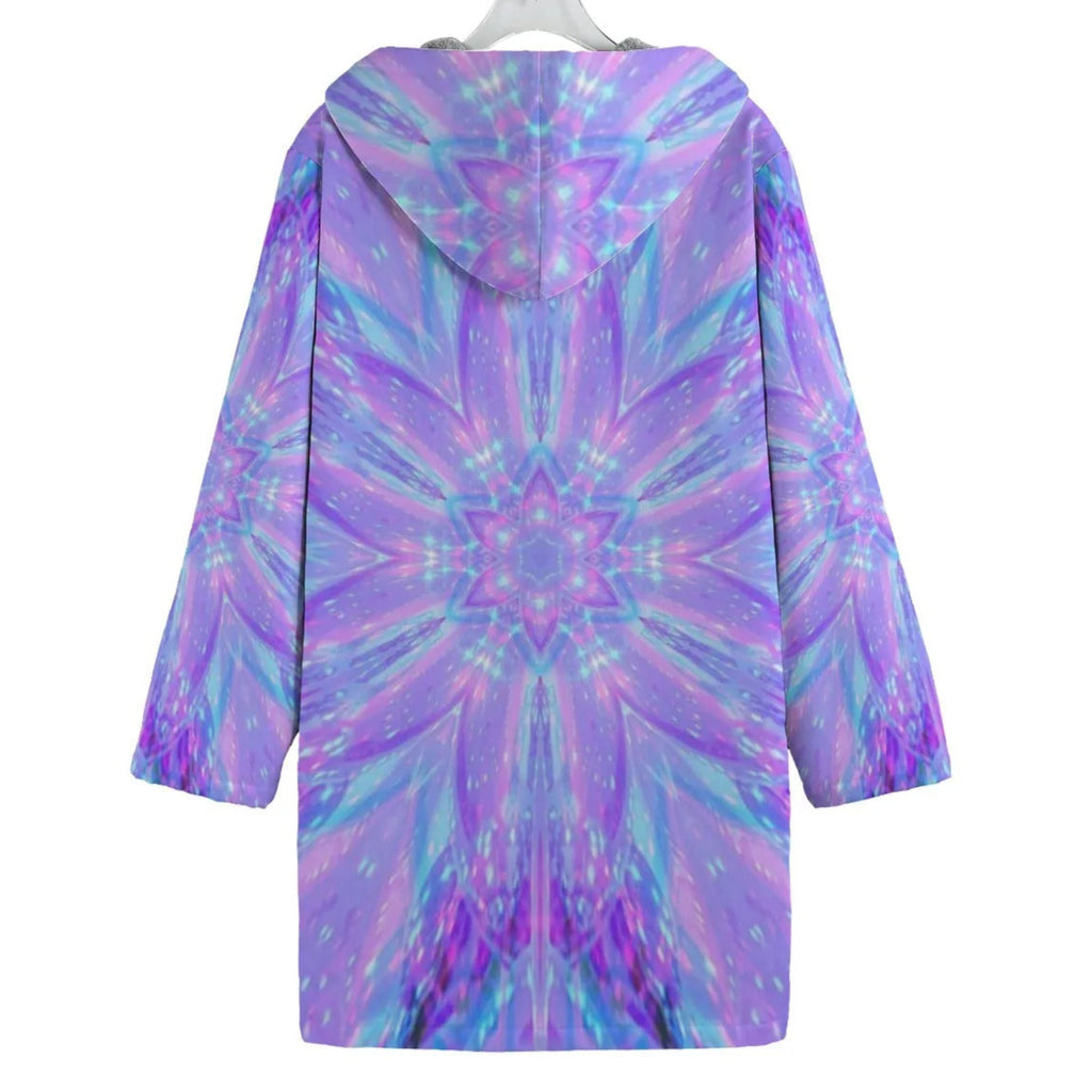 Kaleio Galaxy Coat, Trippy Psychedelic Outerwear, Holographic Space Mandala Jacket, Cosmic Festival Streetwear for Men & Women
