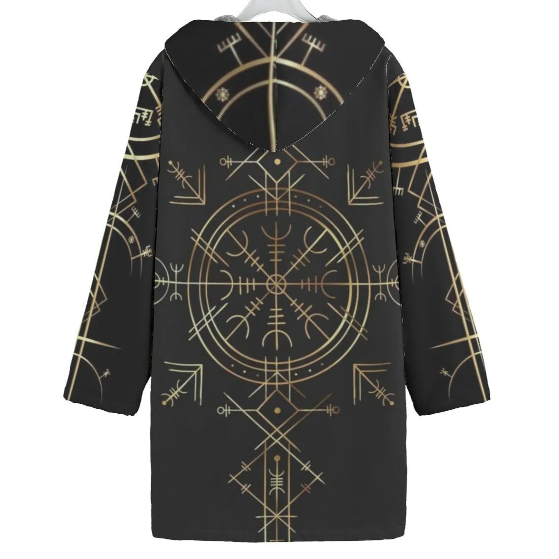 Viking Vegvisir Mysticism Coat, Norse Compass Viking Jacket, Nordic Rune Outerwear, Viking Spiritual Fashion, Sacred Geometry Coat