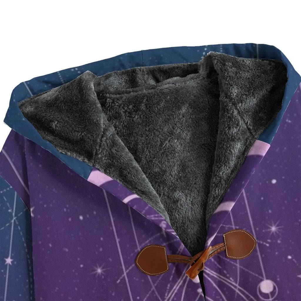 Mystic Lunar Mandala Coat, Moon Phase Spiritual Jacket, Celestial Lotus Outerwear, Sacred Geometry Cosmic Coat, Boho Mystic Style