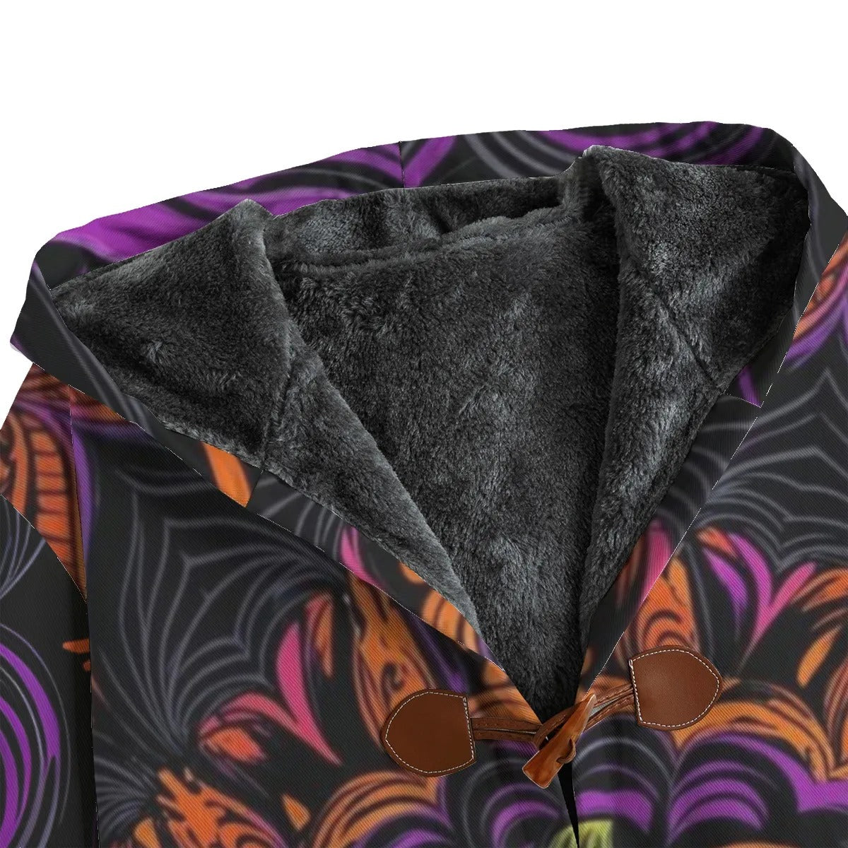 Pumpkin Mandala Magic Coat, Halloween Jack-o’-Lantern Gothic Jacket, Spooky Mandala Art Outerwear, Fall Festival Fashion