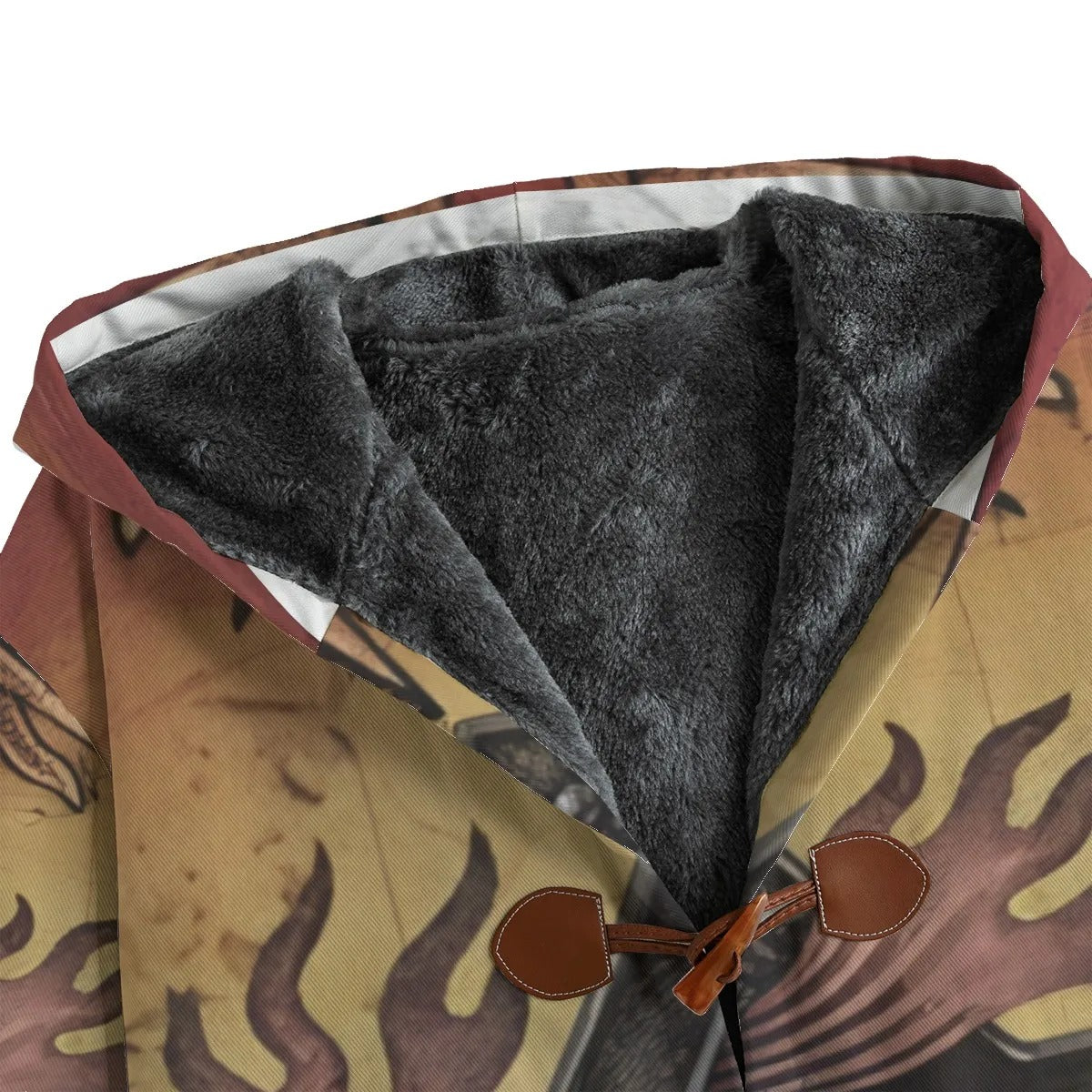 Mystic Eye Mandala Coat, Sacred Geometry Long Jacket, Visionary Art Spiritual Outerwear, Esoteric Boho Winter Fashion