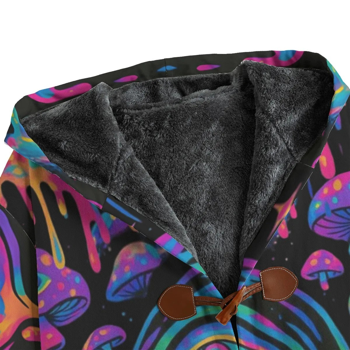 Psychedelic Halloween Mushrooms Coat, Neon Trippy Mushroom Outerwear, Spooky Halloween Jacket, Horror Festival Fashion