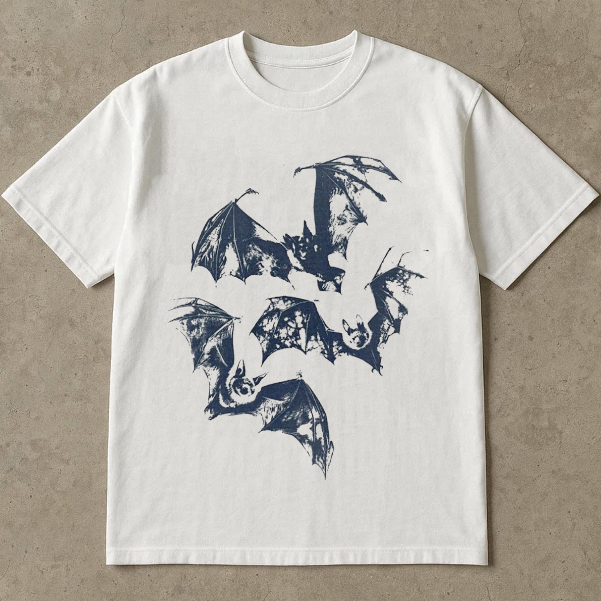 Halloween T Shirt, Three Bats Y2k T Shirt, Vintage 90s Style Bat Shirt, Washed Retro Halloween T Shirts For Adults