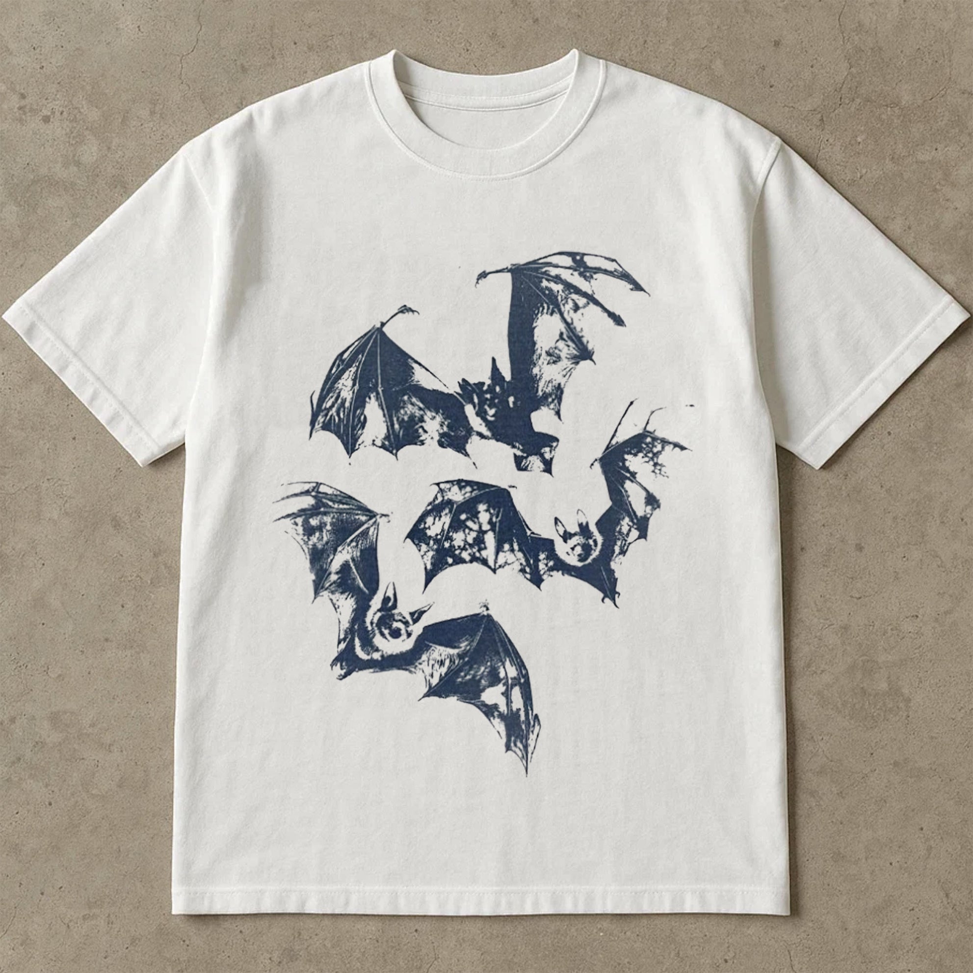 Halloween T Shirt, Three Bats Y2k T Shirt, Vintage 90s Style Bat Shirt, Washed Retro Halloween T Shirts For Adults