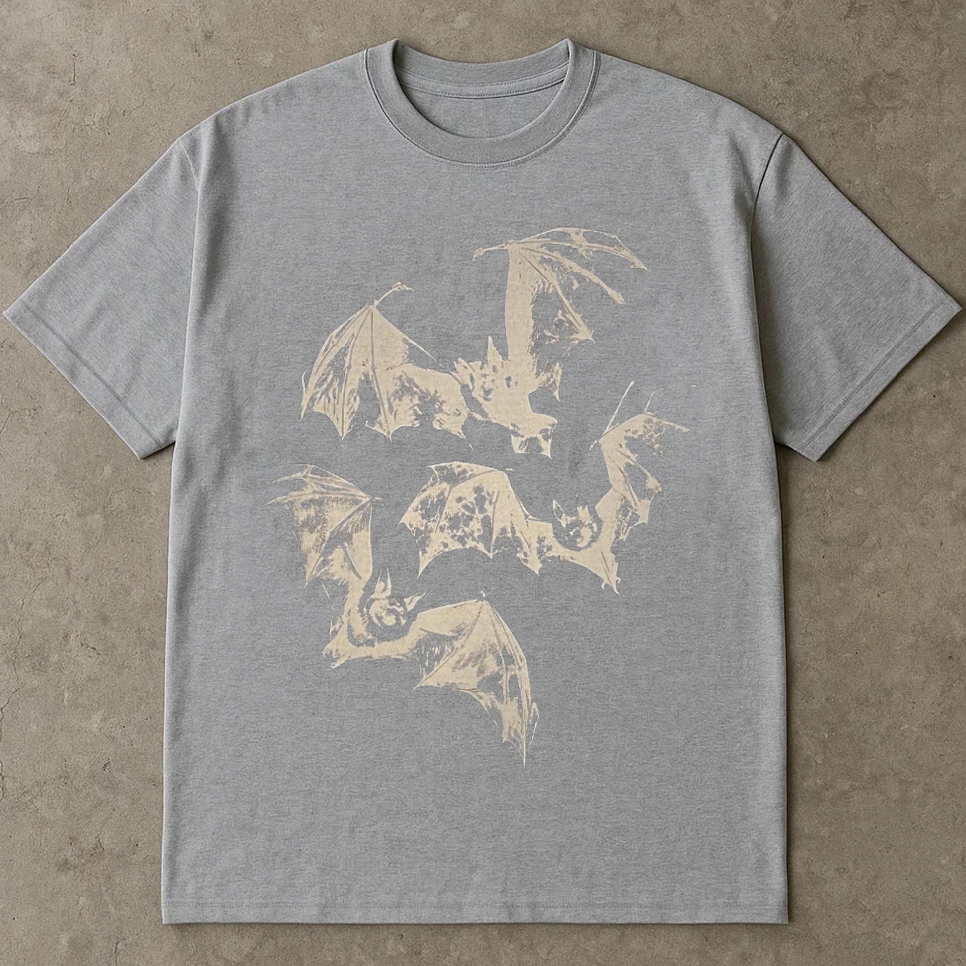 Halloween T Shirt, Three Bats Y2k T Shirt, Vintage 90s Style Bat Shirt, Washed Retro Halloween T Shirts For Adults