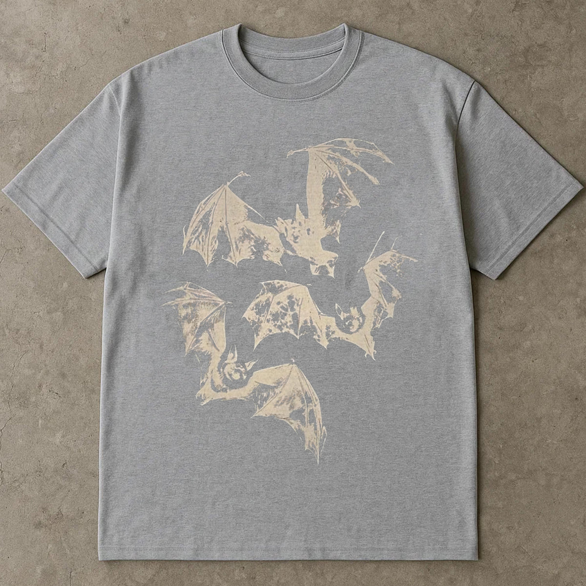 Halloween T Shirt, Three Bats Y2k T Shirt, Vintage 90s Style Bat Shirt, Washed Retro Halloween T Shirts For Adults
