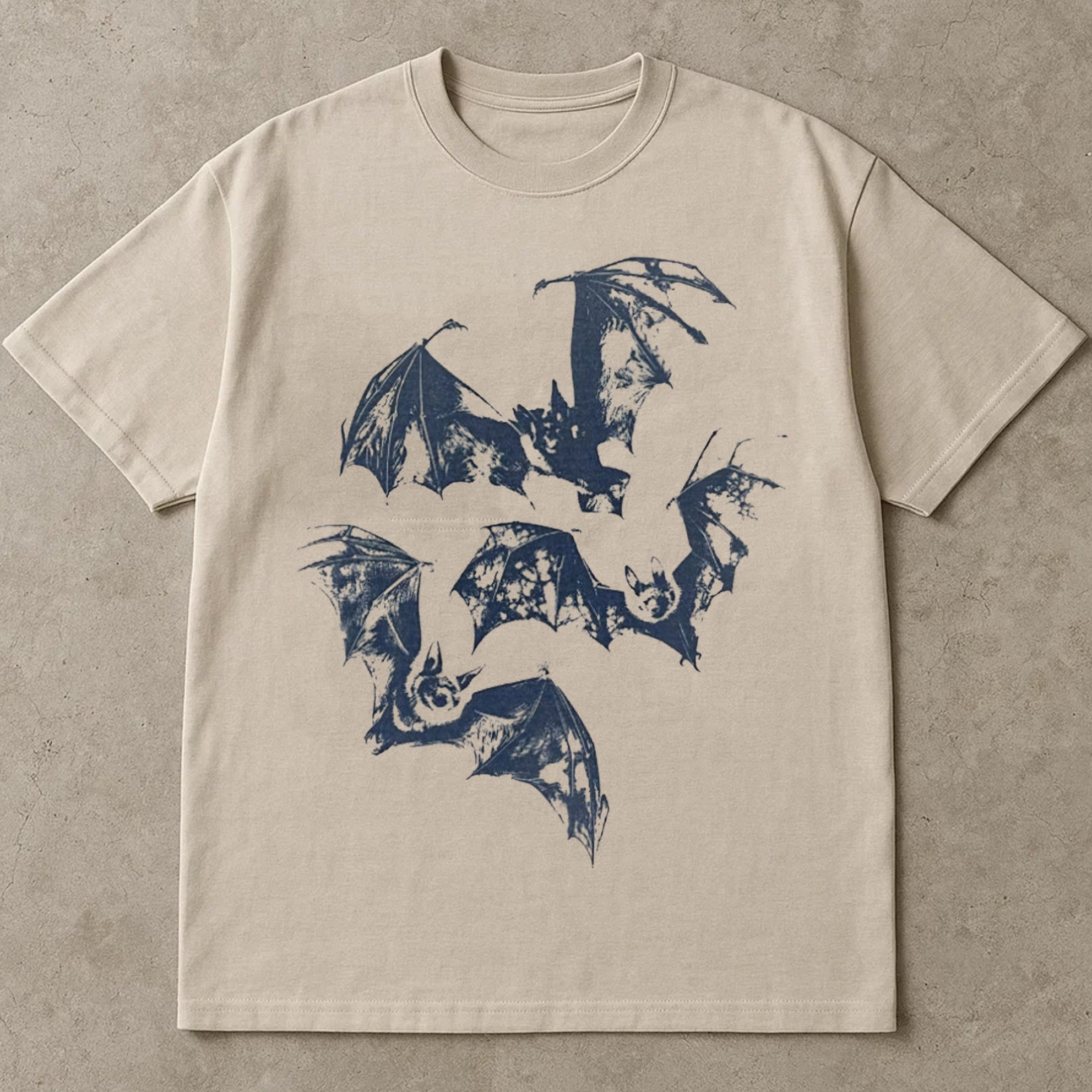 Halloween T Shirt, Three Bats Y2k T Shirt, Vintage 90s Style Bat Shirt, Washed Retro Halloween T Shirts For Adults