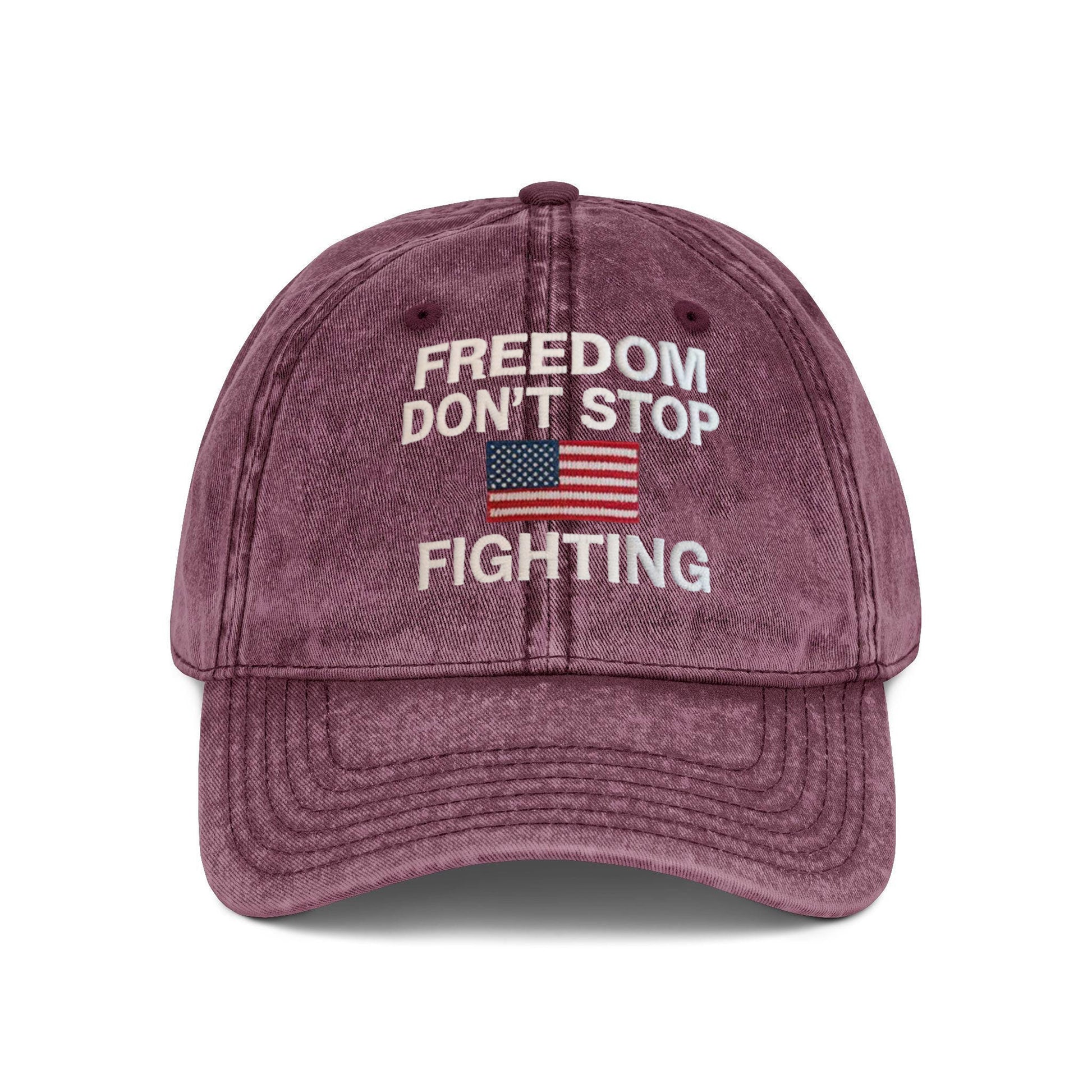 Embroidered Freedom Don't Stop Fighting Washed Hat, Charlie Kirk Hat, Make America Great Again, Pray for Charlie Kirk, Justice for Charlie Kirk