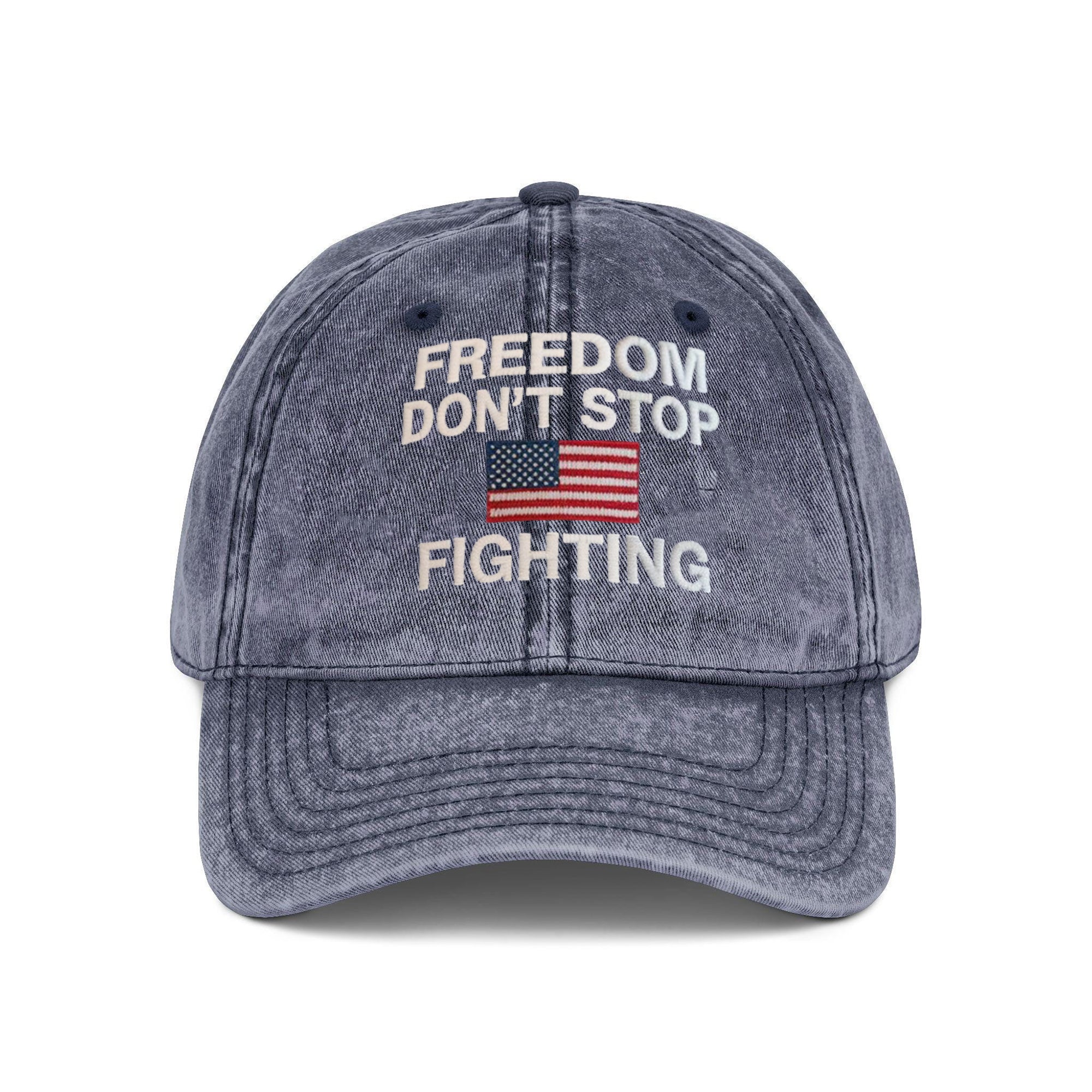 Embroidered Freedom Don't Stop Fighting Washed Hat, Charlie Kirk Hat, Make America Great Again, Pray for Charlie Kirk, Justice for Charlie Kirk