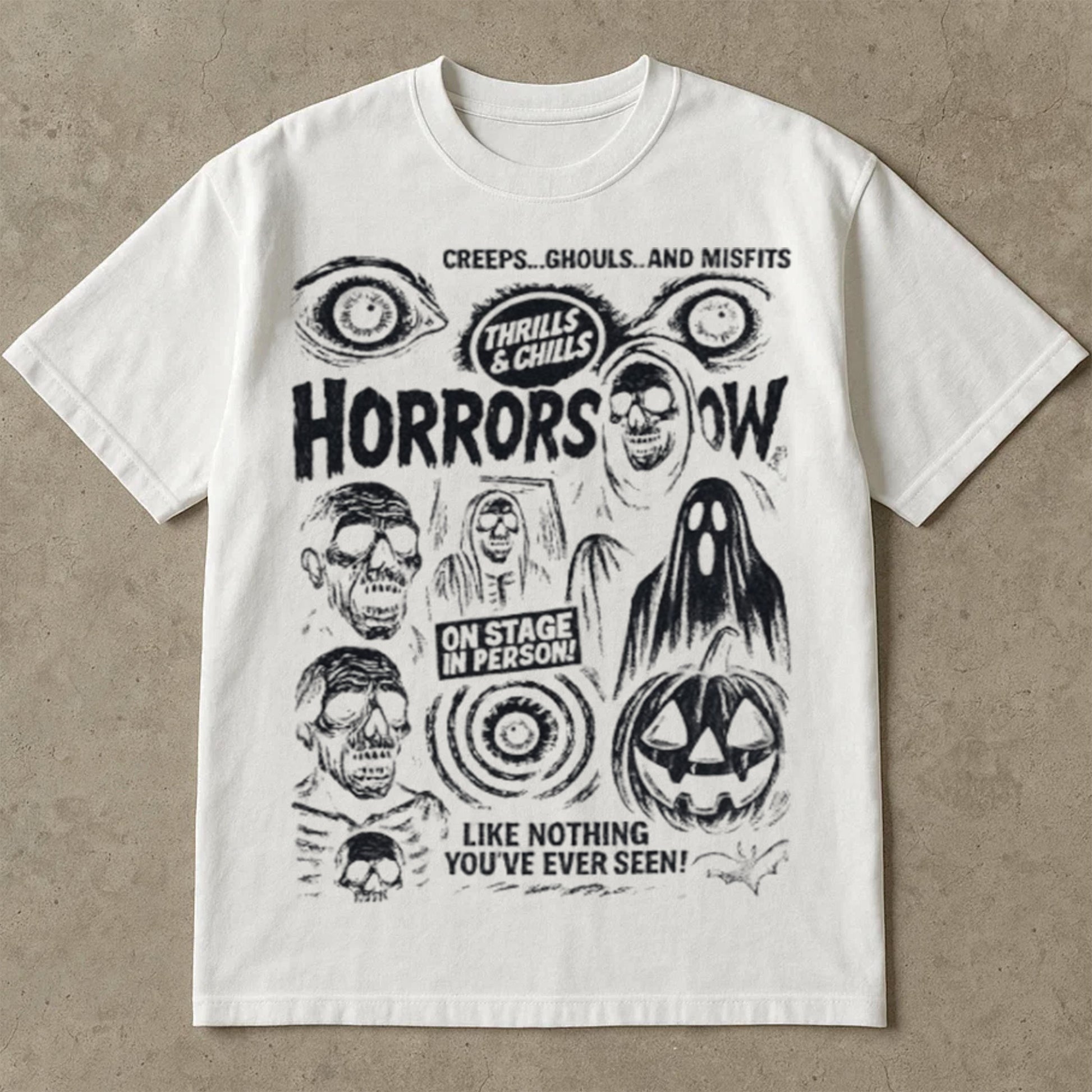 Vintage Horror Show Graphic Tee, Retro Spooky Shirt for Halloween Tee Shirts, Horror Gift, Misfits and Ghouls, Couples Halloween Costumes