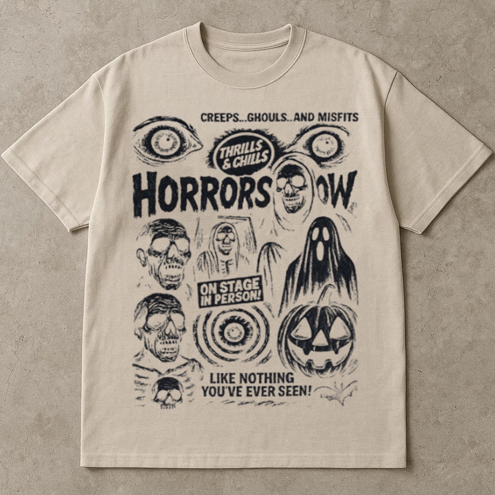 Vintage Horror Show Graphic Tee, Retro Spooky Shirt for Halloween Tee Shirts, Horror Gift, Misfits and Ghouls, Couples Halloween Costumes