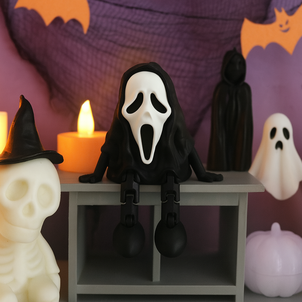 Halloween Decorations, Halloween Faceless Man with Cape & 3D Printed Pumpkin Toy Set, Spooky Scene Models, Desktop Decor, Spooky Halloween Decor
