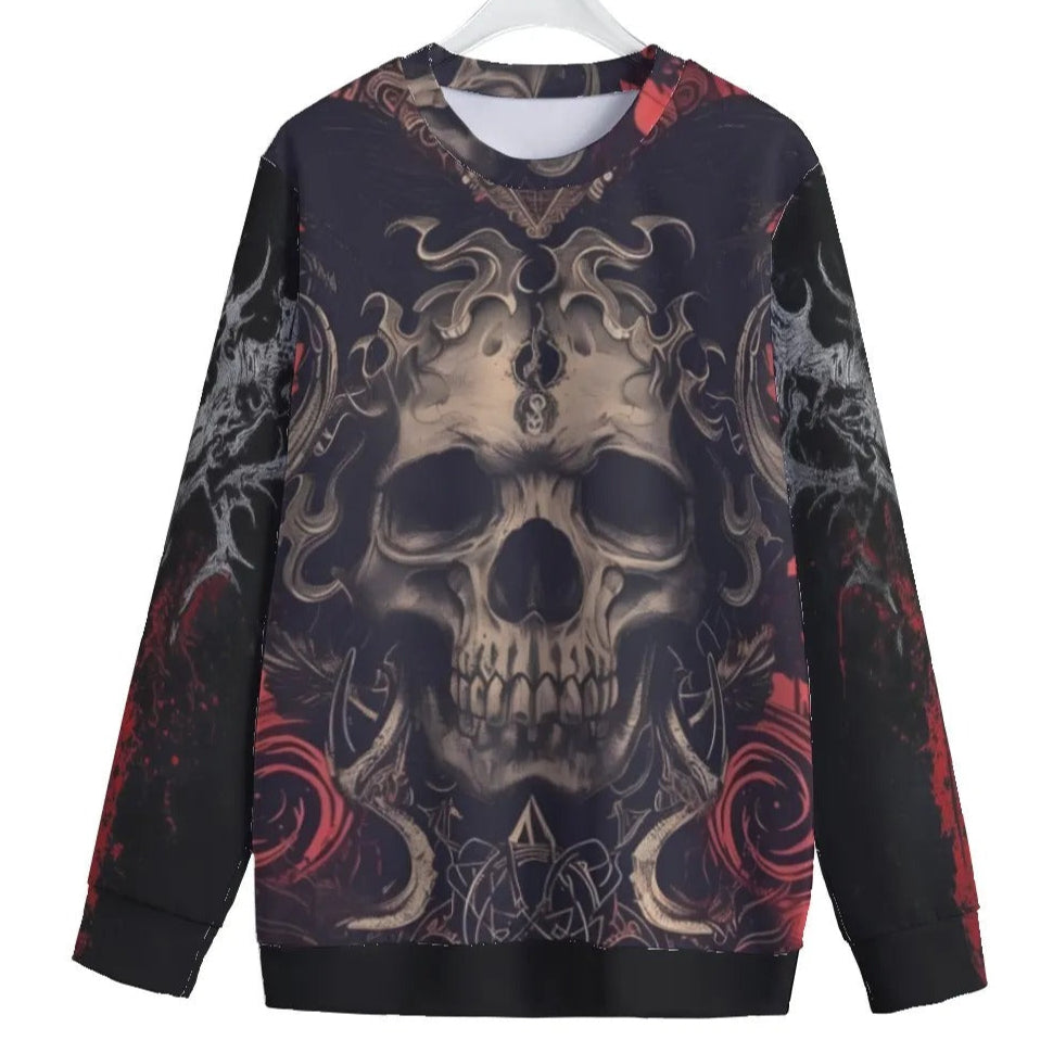 Infernal Mandala Halloween Skull Women’s Sweater, Womens Halloween Costumes Knitwear, Halloween Costume Ideas  Top