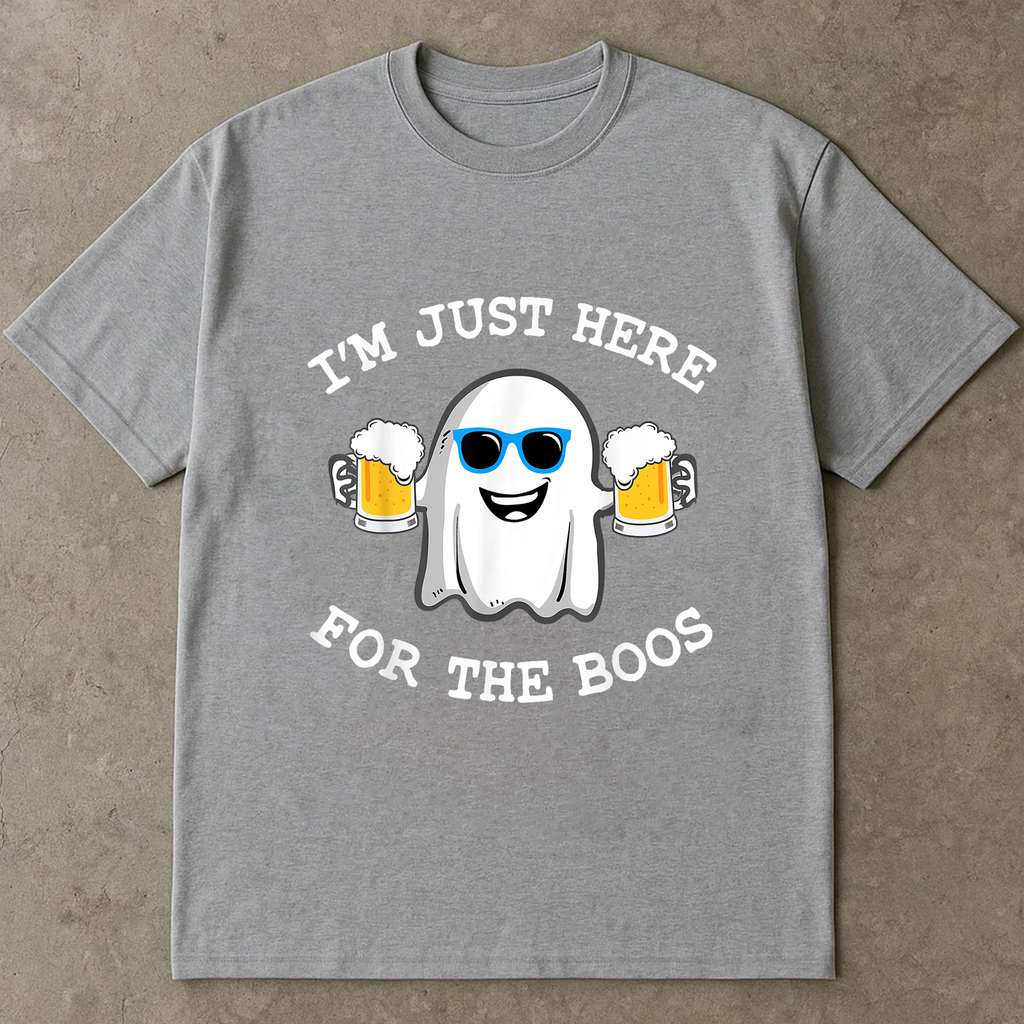 Funny Halloween Shirt, I'm Just Here for the Boos Ghost Tee, Beer Lover, Booze Party Shirt