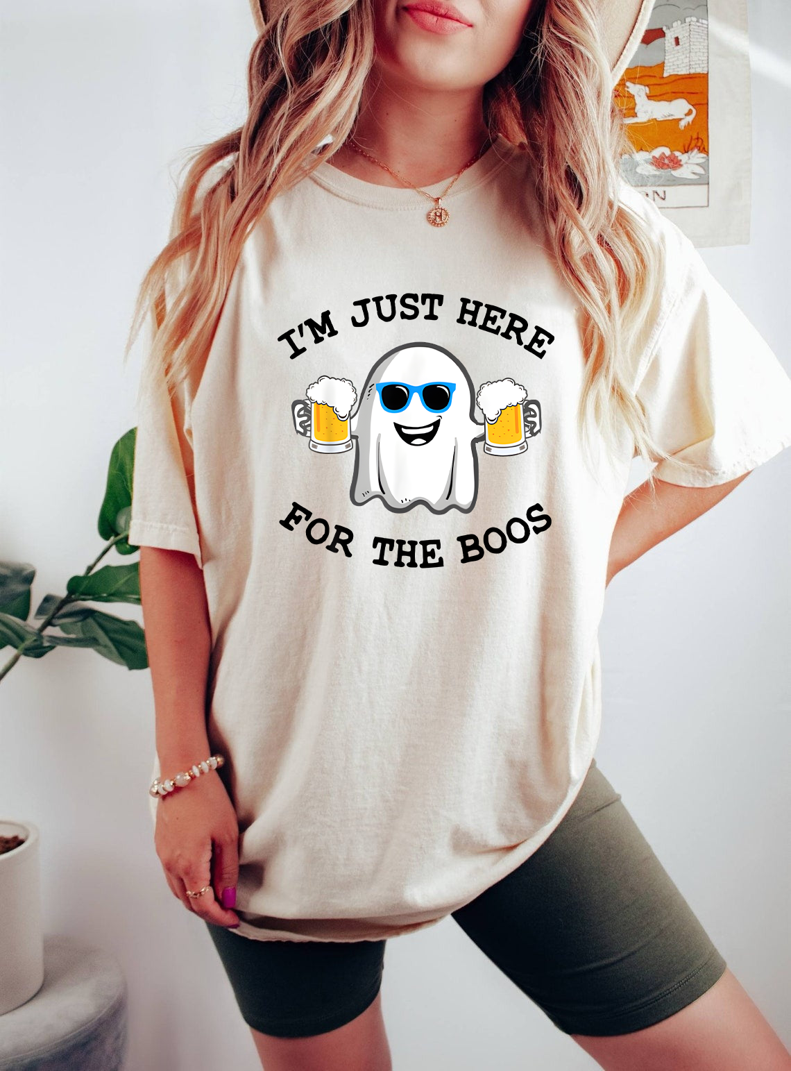Funny Halloween Shirt, I'm Just Here for the Boos Ghost Tee, Beer Lover, Booze Party Shirt