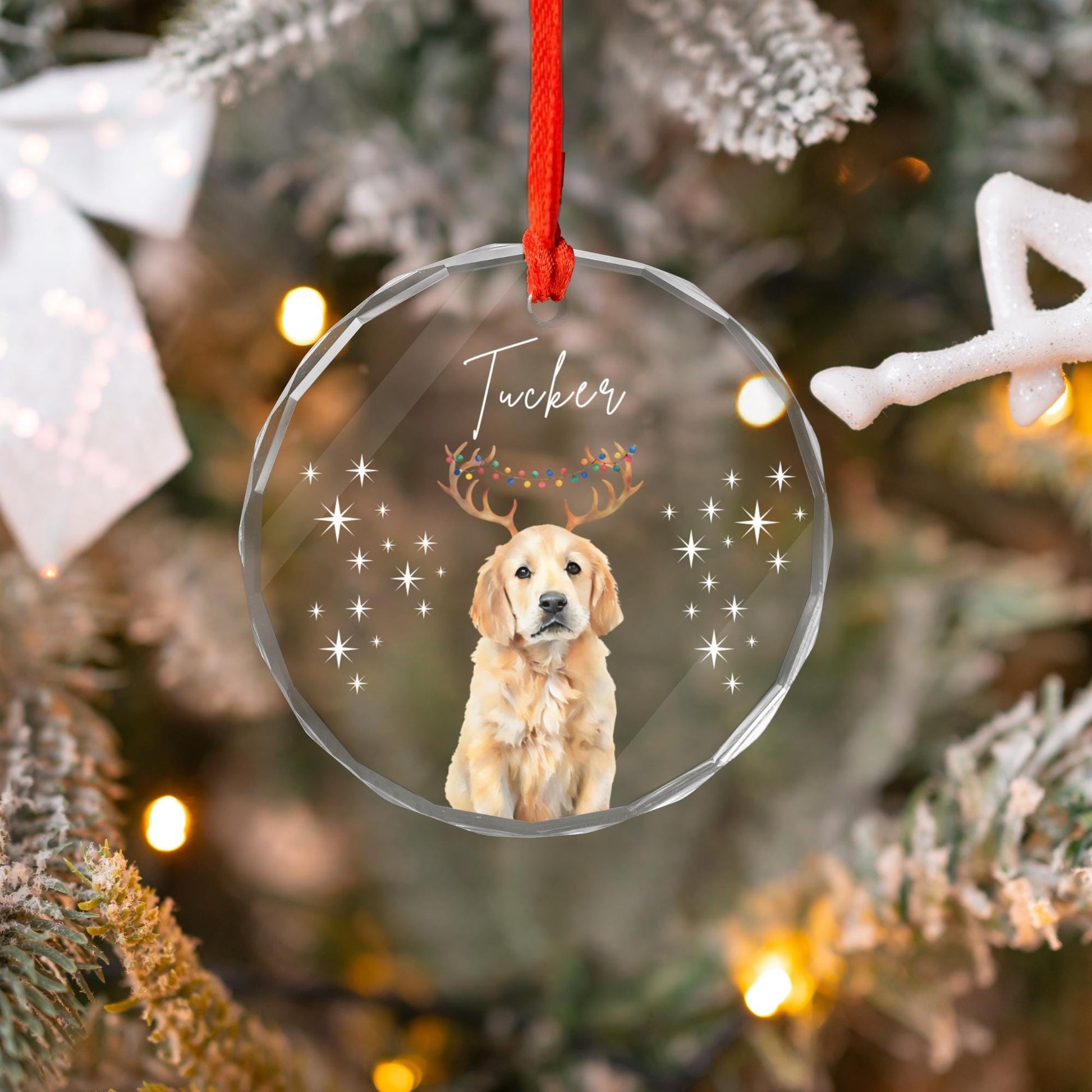 Personalized Pet Ornament Using Pet's Photo, Watercolor Pet Portrait Gift, Custom Ornament Christmas Dog Ornament Personalized Dog Ornament