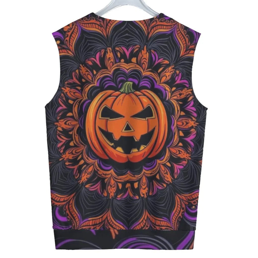 Pumpkin Mandala Magic Tank Top, Halloween Jack-o’-Lantern Sleeveless Shirt, Halloween Costume Ideas, Halloween Horror Nights