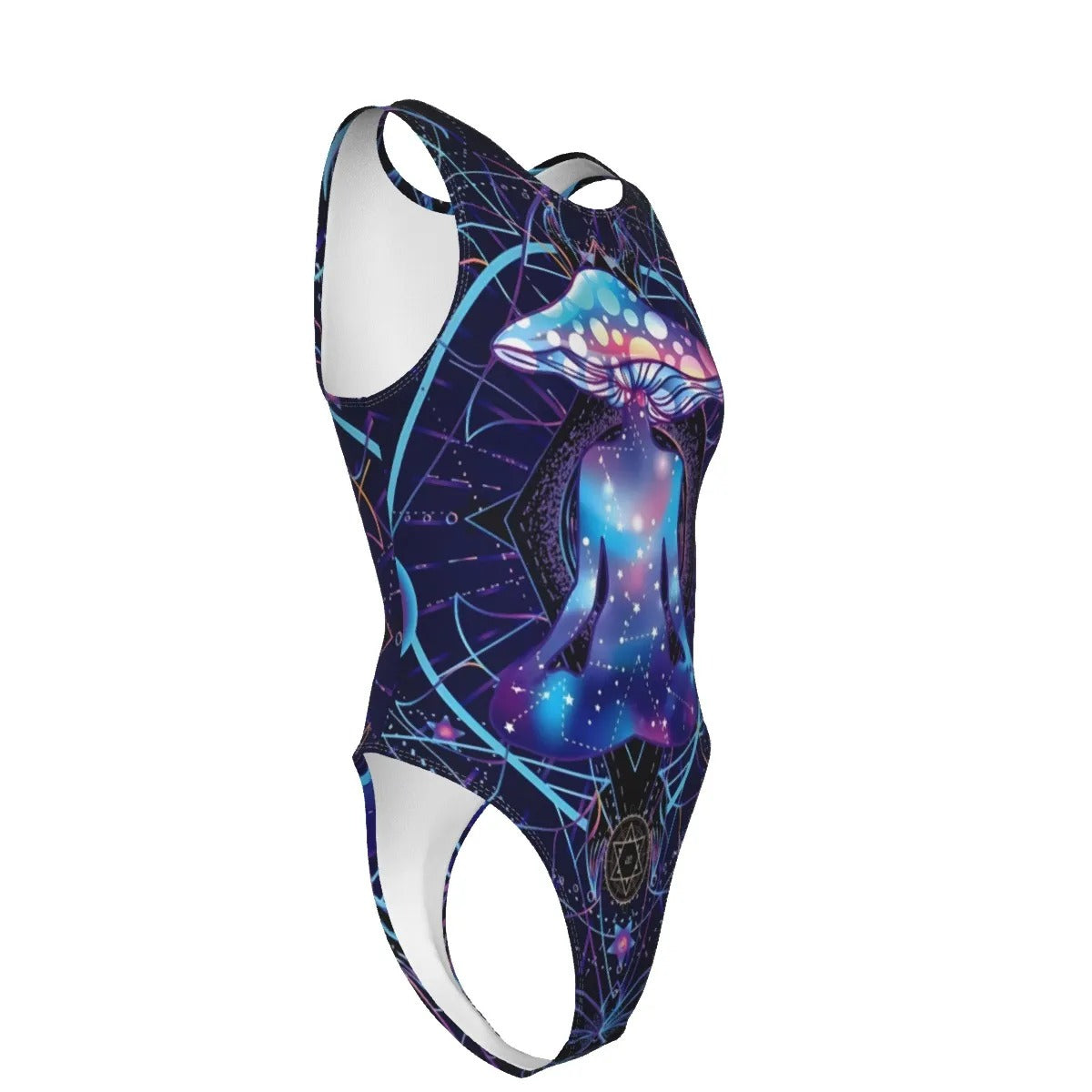 Mystic Mushroom Awakening Swimsuit, Psychedelic Spiritual Swimwear, Cosmic Mushroom Bathing Suit, Visionary Art Beachwear, Boho Mystic Style