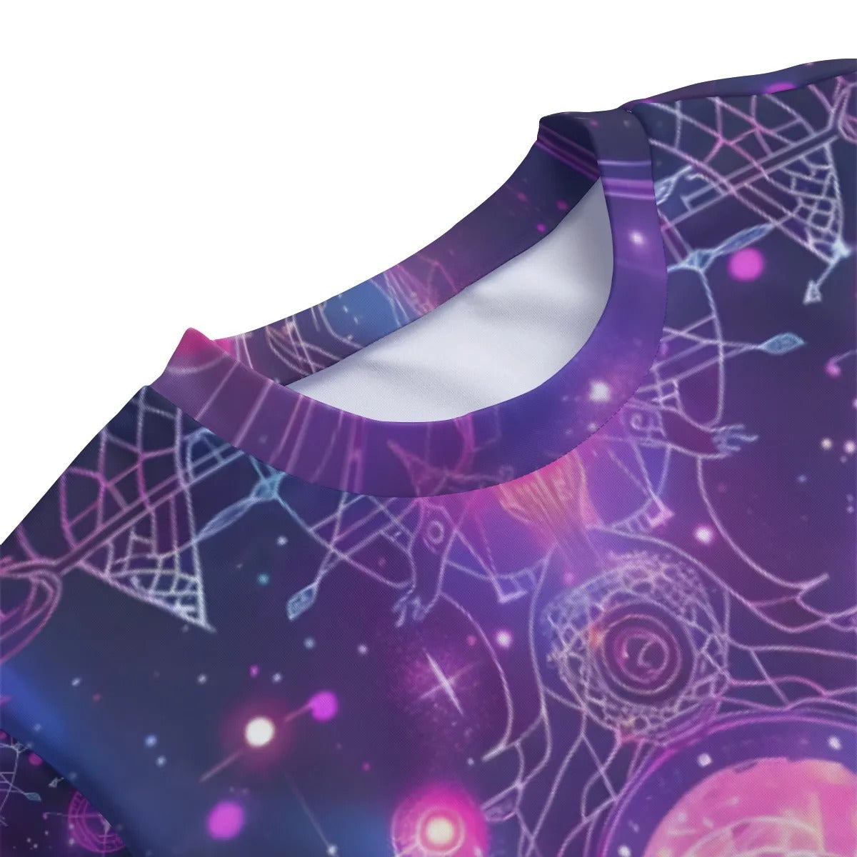 Cosmic Mysticism Women Sweater, Galaxy Print Pullover, Psychedelic Sweatshirt, Magic Symbols Top, Spiritual Festival Wear, Boho Mystic Clothing, Colorful Outerwear, Astral Fashion