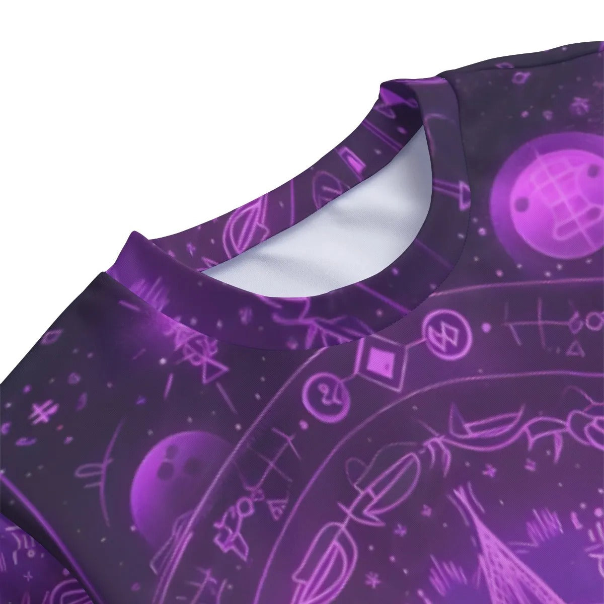 Mystical Fantasy Women Sweater, All Seeing Eye Pullover, Purple Magic Symbols Sweatshirt, Psychedelic Top, Spiritual Festival Wear, Witchcore Clothing, Boho Mystic Fashion