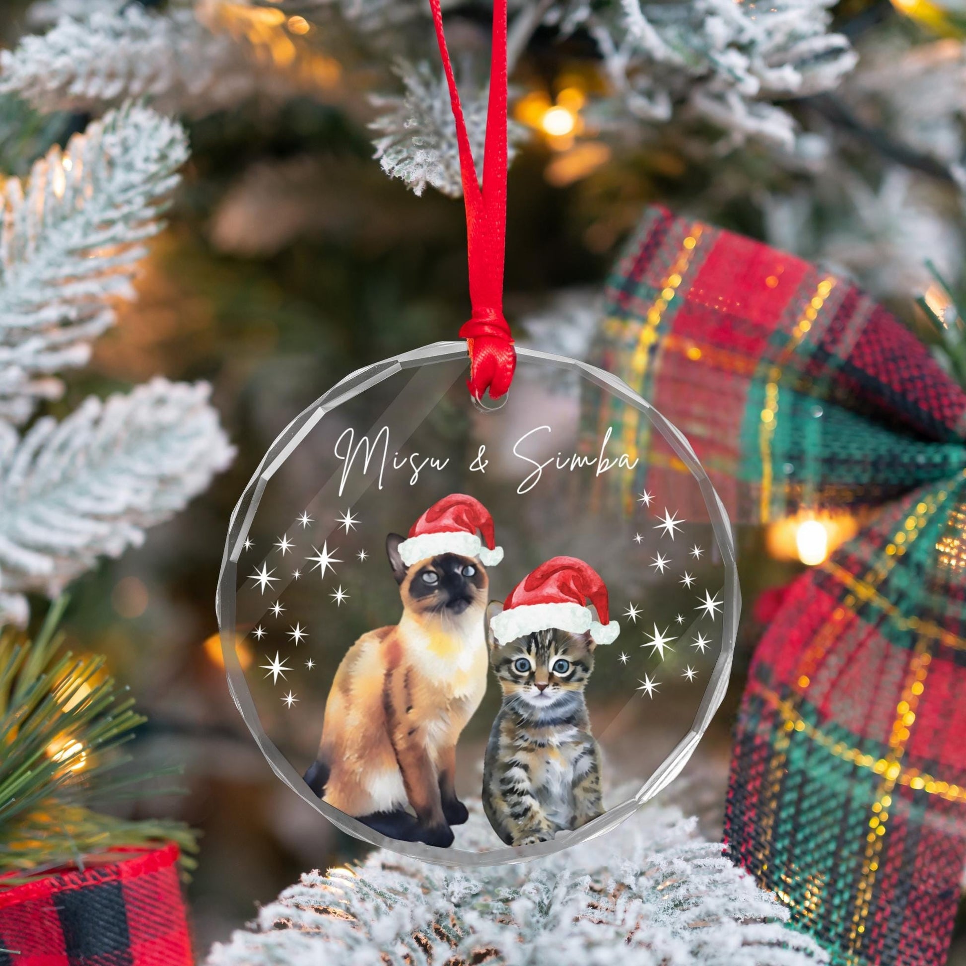Personalized Pet Ornament Using Pet's Photo, Watercolor Pet Portrait Gift, Custom Ornament Christmas Dog Ornament Personalized Dog Ornament