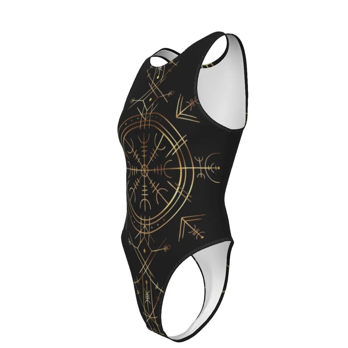 Viking Vegvisir Mysticism Swimsuit, Norse Compass Viking Swimwear, Nordic Rune Bathing Suit, Viking Sacred Geometry Beachwear