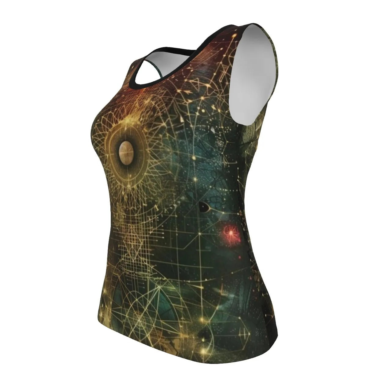 Celestial Alchemy Women’s Tank Top, Astrology-Inspired Celestial Top with Esoteric Cosmic Design, Spiritual Alchemy Top for Yoga, Meditation & Summer Vibes