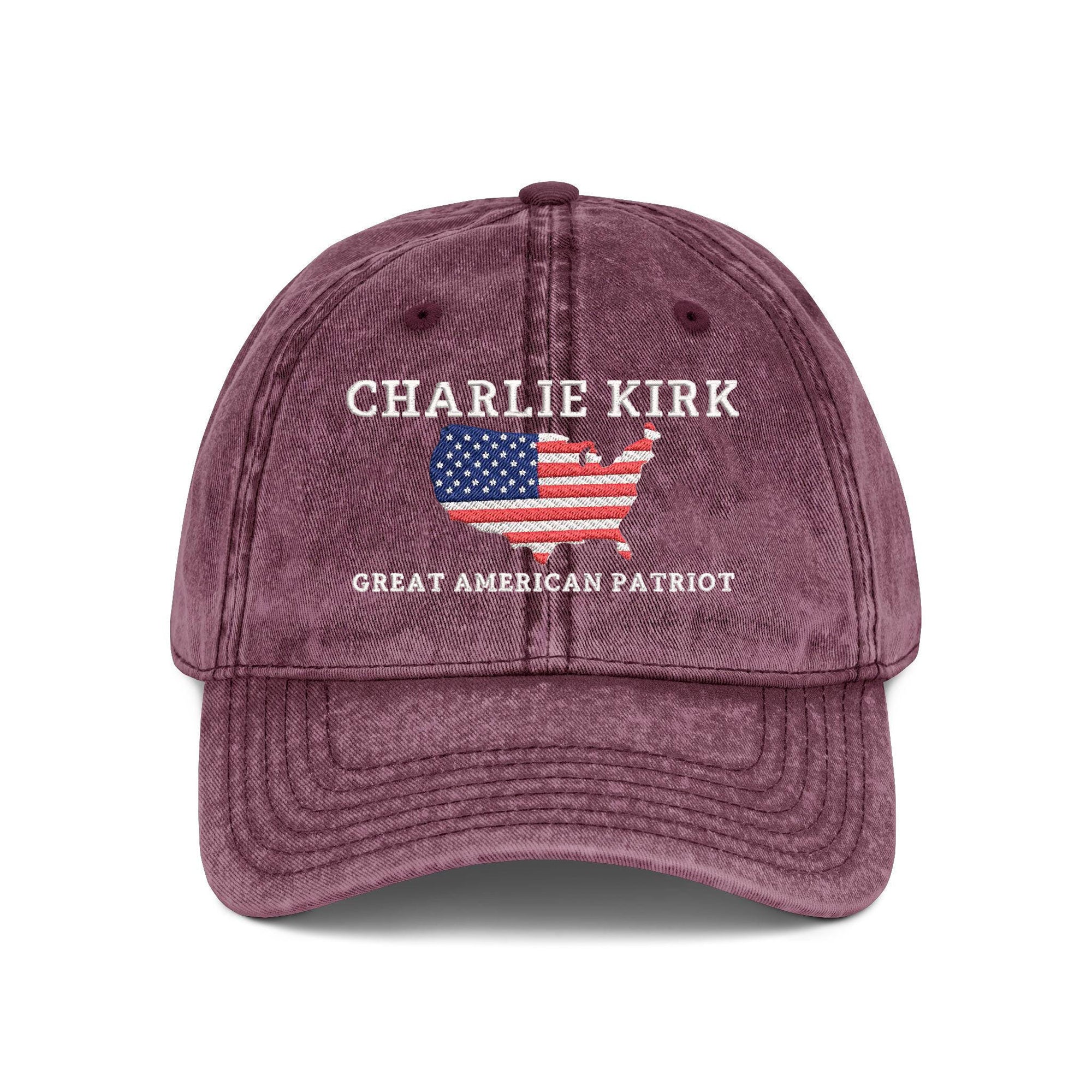 Embroidered Charlie Kirk Tribute Cap, Great American Patriot Hat, RIP Charlie Kirk Memorial, USA Hero Apparel