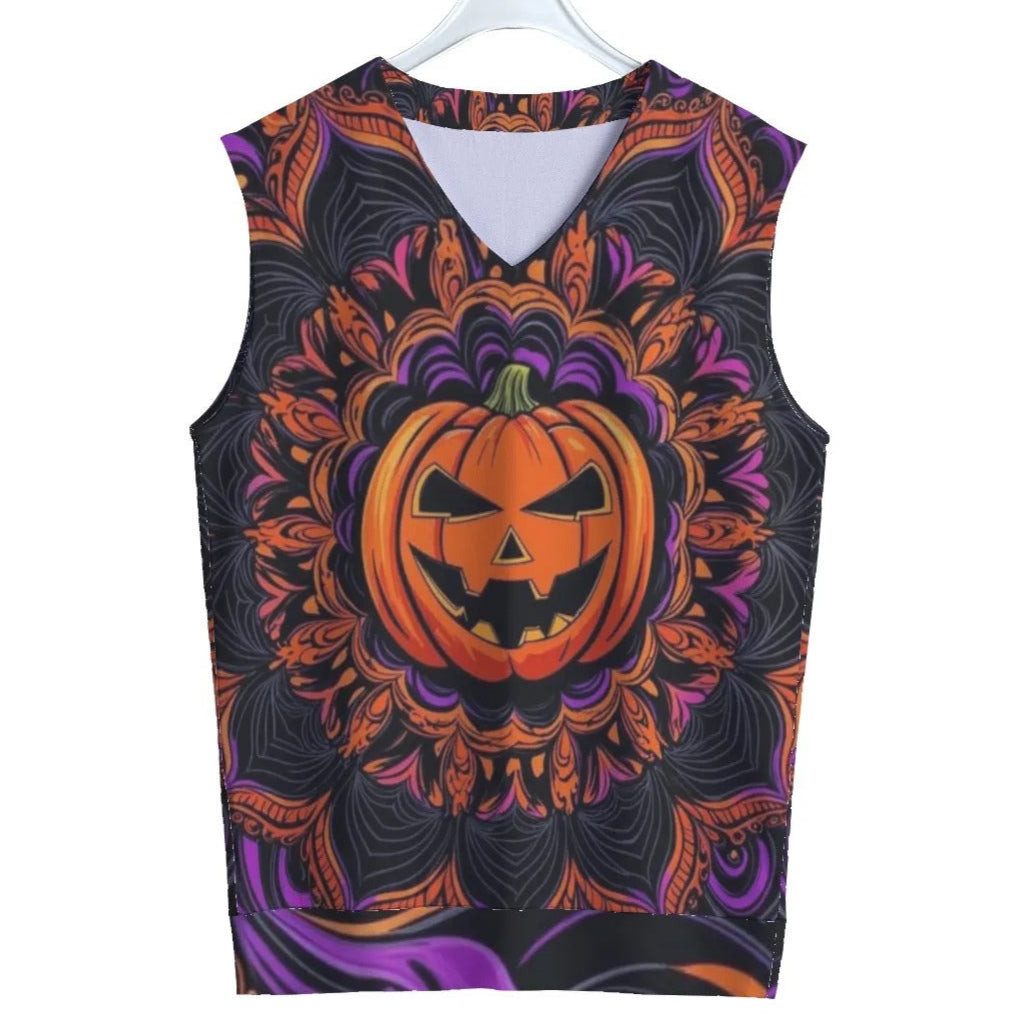 Pumpkin Mandala Magic Tank Top, Halloween Jack-o’-Lantern Sleeveless Shirt, Halloween Costume Ideas, Halloween Horror Nights