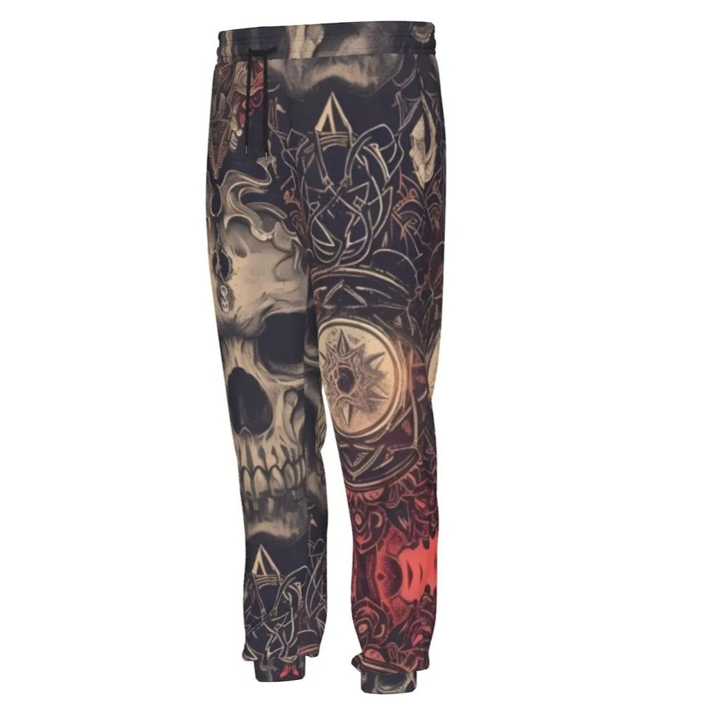 Halloween Costume Ideas, Infernal Mandala Halloween Skull Joggers, Gothic Mandala Print Sweatpants, Halloween Horror Nights Pants