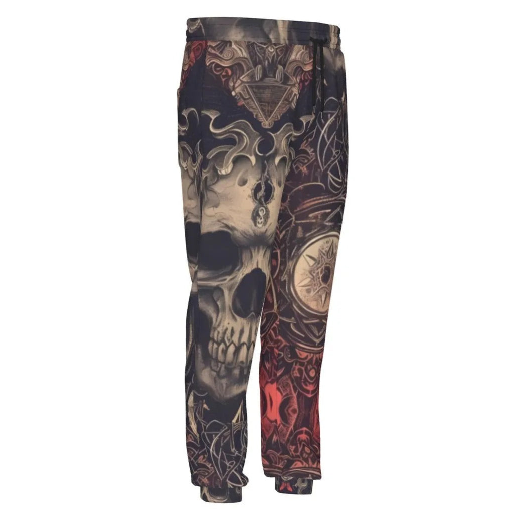 Halloween Costume Ideas, Infernal Mandala Halloween Skull Joggers, Gothic Mandala Print Sweatpants, Halloween Horror Nights Pants