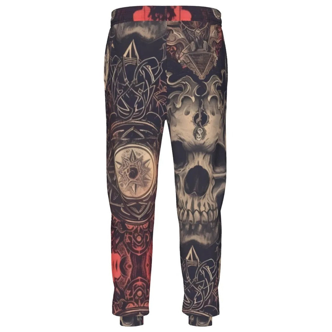 Halloween Costume Ideas, Infernal Mandala Halloween Skull Joggers, Gothic Mandala Print Sweatpants, Halloween Horror Nights Pants