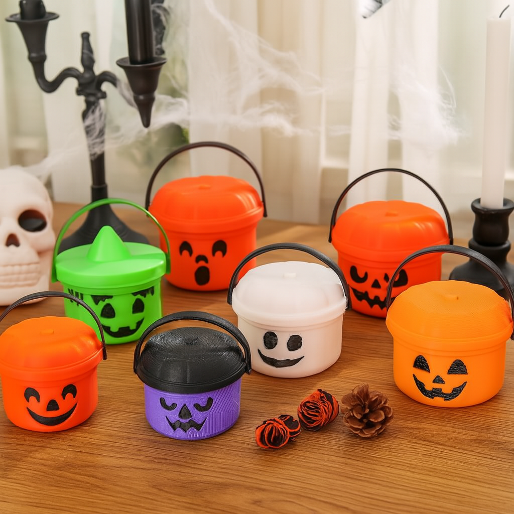 Halloween Decorations, Mini Halloween Pumpkin Buckets, Spooky Halloween Decor, Small Candy Holders for Party Favors, Halloween Decor Accessories