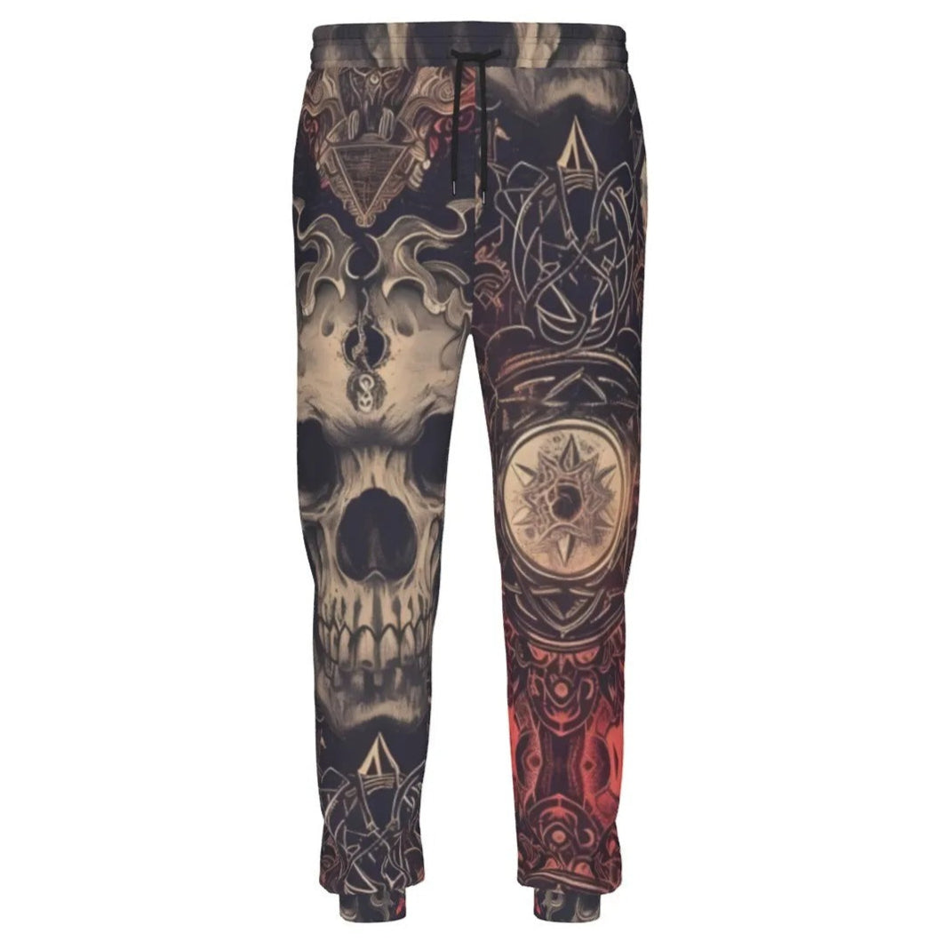 Halloween Costume Ideas, Infernal Mandala Halloween Skull Joggers, Gothic Mandala Print Sweatpants, Halloween Horror Nights Pants
